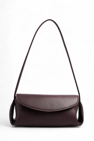Brown Overlap Fold Detail Handbag