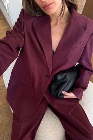 Burgundy Oversized Blazer