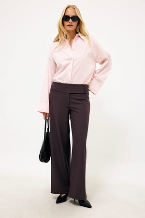 Light Pink Oversized Cotton Shirt