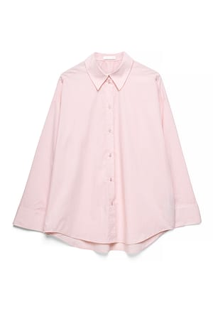 Light Pink Oversized skjorte i bomuld