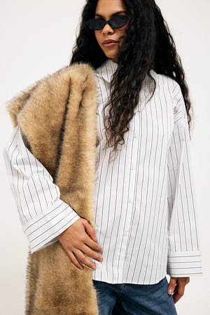 Blue Stripe Oversized Cotton Shirt