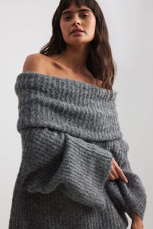 Chunky Knit Off The Shoulder Jumper Knitting Pattern Off The