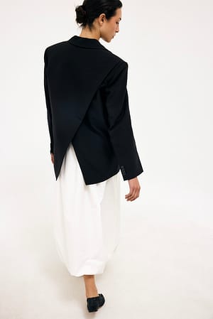 Black Übergroßer Blazer mit offenem Rücken