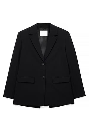 Black Oversized Open Back Blazer