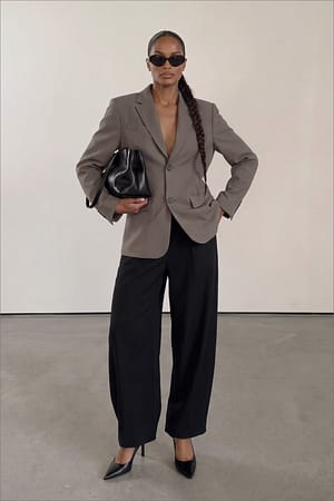 Khaki Green Blazer en twill surdimensionné