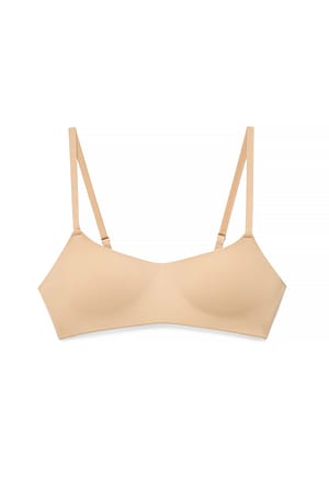 Beige Polstret T-skjorte Balkong-BH