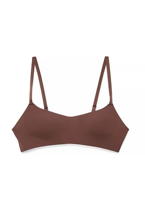 Dark Brown Polstret T-skjorte Balkong-BH