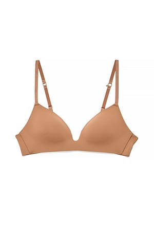 Light Brown Polstret T-skjorte Plunge-BH