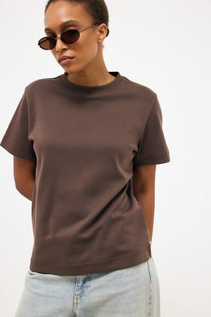 Brown Camiseta de algodón pima
