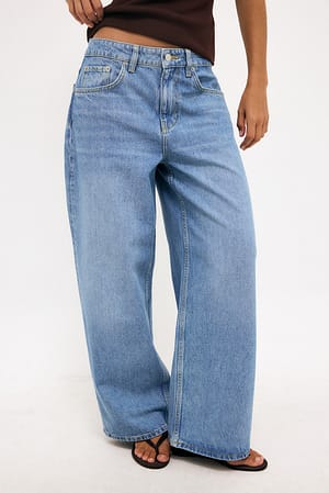 Light Blue Baggy jeans med lommedetaljer