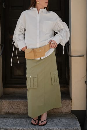 Moss Green Pocket Detail Cargo Skirt
