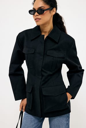 Black Pocket Detail Jacket
