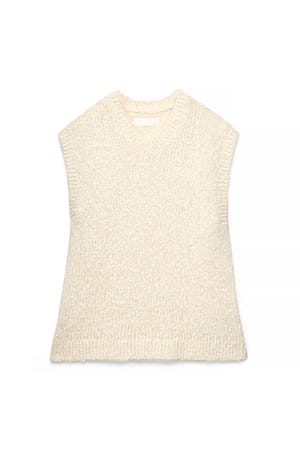 Offwhite Popcorn Wol Gebreid Vest