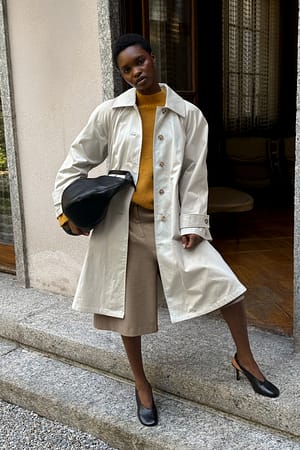 Light Beige Trenchcoat met raglanmouwen