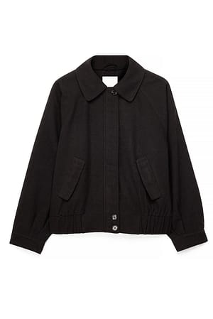 Brown Chaqueta de mezcla de lana con mangas raglán