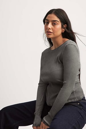 WIHOLL Tunic Tops Women V Neck Ribbed Knit Lightweight