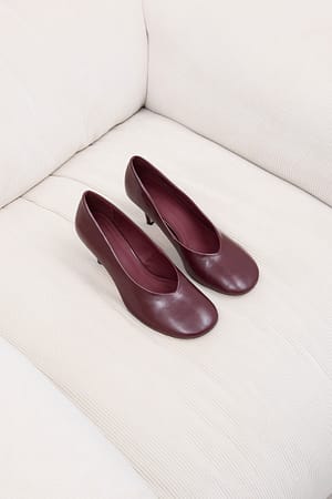 Burgundy Rounded Pumps
