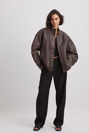 Nkd Bikerjacke Künstliche Lederjacke Braun NA-KD - Main Image