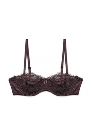 Brown Soutien-gorge balconnet en satin