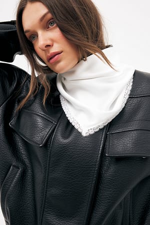 White Satin Triangle Scarf