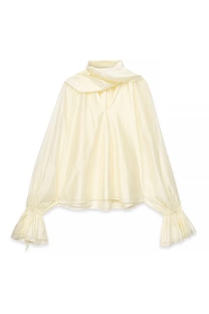 Cream Skjerf Detalj Volang Bluse