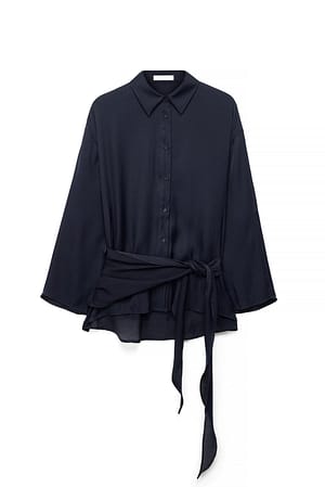 Navy Chemise à détail écharpe