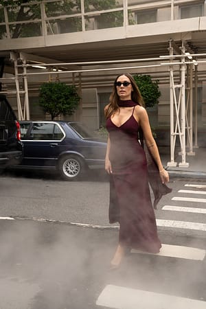 Plum Maxi-Slipkleid mit Schal
