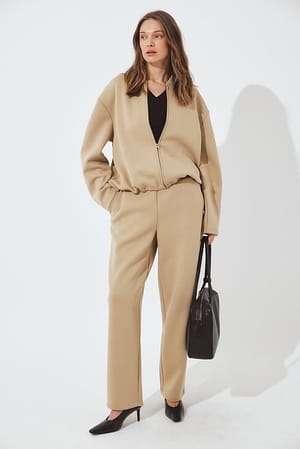 Beige Scuba joggebukse