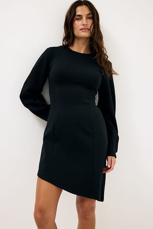 Black Sculpturale Mini Jurk