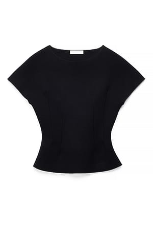 Black Skulptural Scuba-topp
