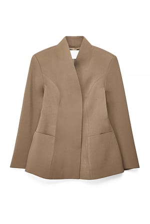 Light Brown Skulptureret Blazer