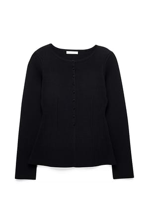 Black Chaqueta cárdigan con detalle de costura