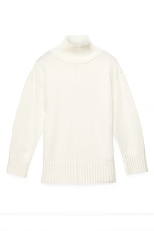 Offwhite Sömdetalj Turtleneck Stickad Tröja