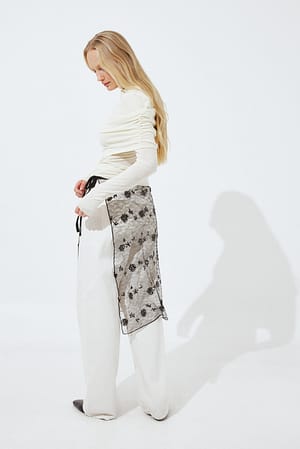 Black Sheer Sequin Skirt