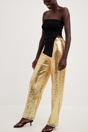 Shimmer Sequin Denim Shirt with Pant