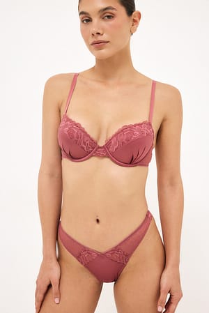 Rose Brown Shiny Brazilian Panty