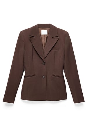Brown Short Fitted Blazer