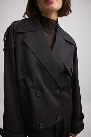 Short Trench Coat Black | NA-KD