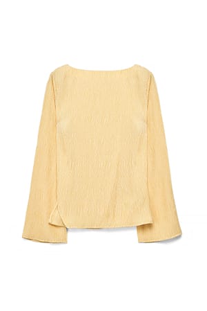 Light Yellow Side Slit Blouse