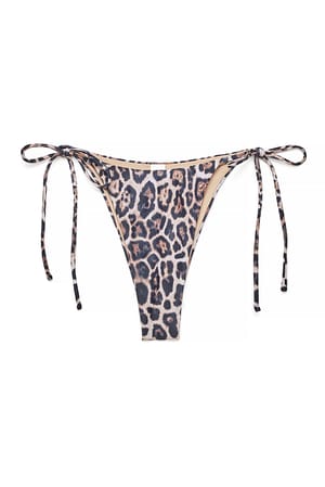 Leopard Bikinitrusse med bindebånd i siden