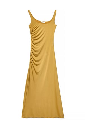 Burned Yellow Sleeveless Maxi Dress