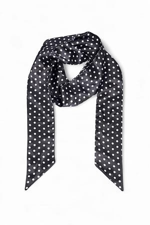 Black/White dots Pañuelo Delgado con Puntos