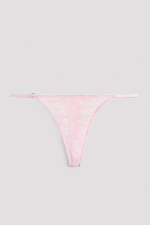 Pink Stringtanga mit kleinen Herzdetails