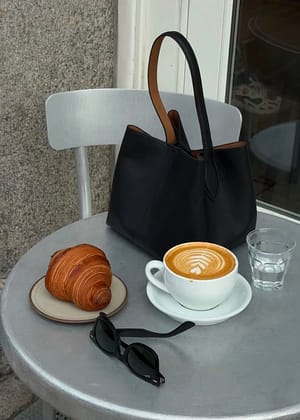 Black Squared Leather Handbag