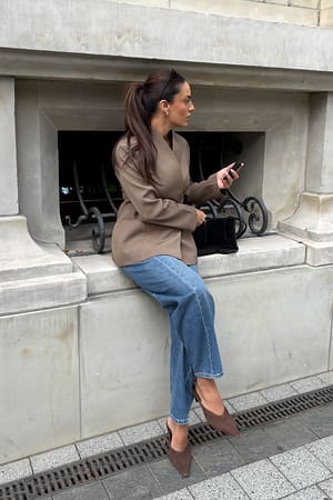Light Brown Skulpturert Blazer