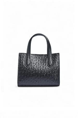 Black Squared Leather Handbag