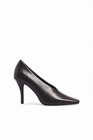 Brown Pumps med firkantet tå