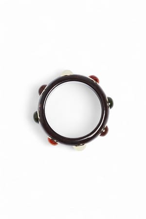 Multicolor Pulsera rígida con detalle de piedra