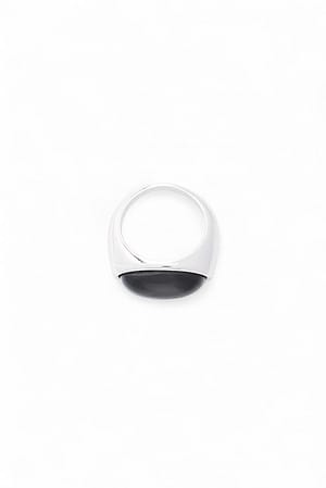 Black Stone Detailed Ring