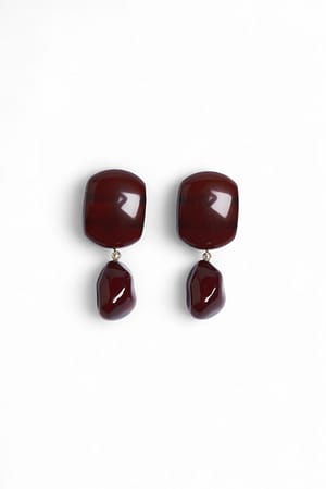 Burgundy Pendientes de piedra